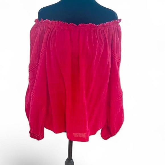 Pink Off-the-Shoulder Blouse - Picture 1 of 5